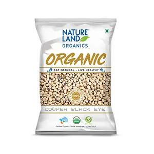 Natureland Organics Cowpea Black Eye / Lobia 1 Kg - Organic Healthy Pulses