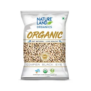 Natureland Organics Cowpea Black Eye / Lobia 500 Gm - Organic Healthy Pulses