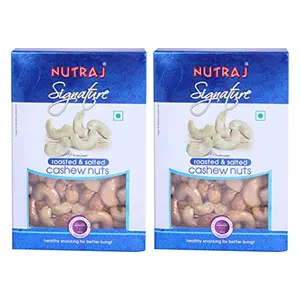 Nutraj Signature Roasted and Salted Crispy Cashew Nuts W240 Vacuum Packs 400g (2x200g)|Premium Crunchy Kaju Rich in Magnesium Copper & Phosphorus