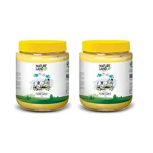 NATURELAND ORGANICS Premium Cow Ghee 1Ltr (Pack of 2) - 100% Organic Indian Desi Cow Ghee