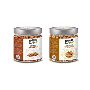 Natureland Organics Almonds 250gm Walnuts 150gm (Dry Fruits Combo)