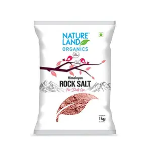 NATURELAND ORGANICS Himalayan Pink Rock Salt 1 KG (Pack of 3)- Organic Rock Salt