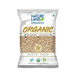 Natureland Organics White Peas 500 Gm - Organic Peas