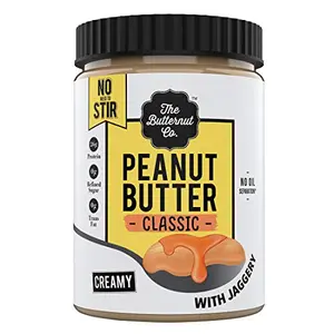 The Butternut Co. Peanut Butter Classic with Jaggery Creamy 1KG (No Oil Separation^ Vegan High ProteinNo Stir)