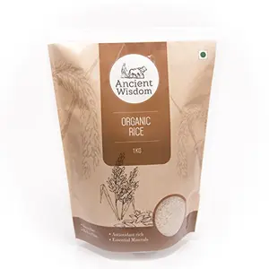 Organic Sonamasuri Rice - Indian whole Grain 1 KG (35.27 OZ)