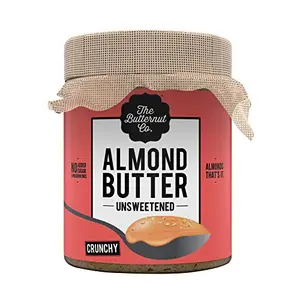The Butternut Co. Almond Butter Unsweetened Crunchy 200 gm (No Added Sugar Vegan High Protein Keto)
