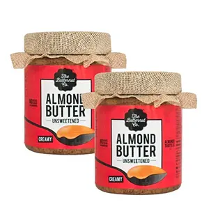 The Butternut Co. Almond Butter Unsweetened Creamy 200 gm (No Added Sugar Vegan High Protein Keto) - Pack of 2
