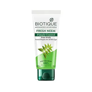 Biotique Fresh Neem Pimple Control Face Wash Prevents Pimples For All Skin Types 100ml
