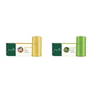 Biotique Almond Oil Nourishing Body Soap 150g And Biotique Basil And Parsley Revitalizing Body Soap 150g