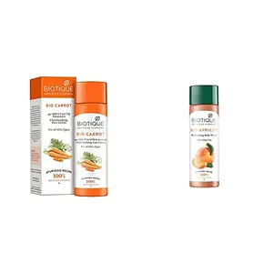 Biotique Bio Carrot Face & Body Sun Lotion Spf 40 Uva/Uvb Sunscreen For All Skin Types In The Sun 120Ml And Biotique Bio Apricot Refreshing Body Wash 190ml