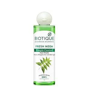 Biotique Fresh Neem Pimple Control Face Wash Prevents Pimples For All Skin Types 200ml