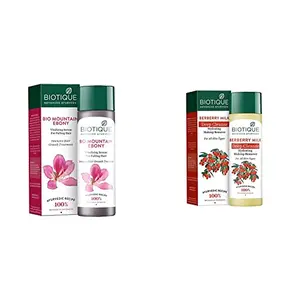 Biotique Bio Mountain Ebony Vitalizing Serum For Falling Hair Intensive Hair Growth Treatment 120ML And Biotique Bio Berberry Hydrating Cleanser For All Skin Types 120Ml