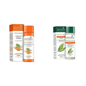 Biotique Bio Carrot Face & Body Sun Lotion Spf 40 Uva/Uvb Sunscreen For All Skin Types In The Sun 120Ml And Biotique Bio Morning Nectar Sunscreen Ultra Soothing Face Lotion SPF 30+ 120ml