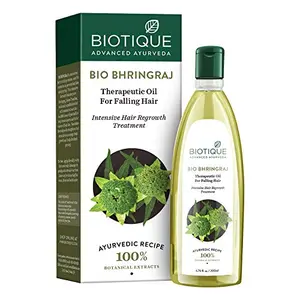Biotique Bio Bhringraj Therapeutic Hair Oil for Falling Hair Intensive Hair Regrowth Treatment 200ml