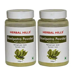 HERBAL HILLS Baelpatra Powder - 100g Each (Pack of 2) Bottle