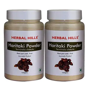 HERBAL HILLS Haritaki Powder - 100g Each (Pack of 2) - Bottle
