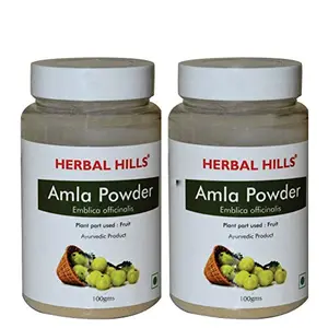 HERBAL HILLS Amla Powder - Emblica officinalis Amlaki Powder | Indian Gooseberry Powder | Amla Powder for Hair - 100g (Pack of 2)