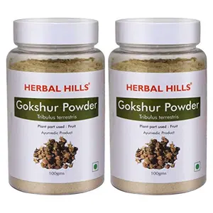 HERBAL HILLS Gokshur Powder - 100g Each (Pack of 2) Bottle