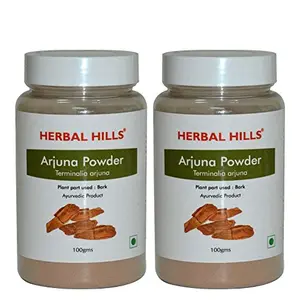 HERBAL HILLS Arjuna Powder - 100g Each (Pack of 2) Bottle