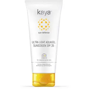 Kaya Ultra Light Aquagel Sunscreen With SPF25 | Fragrance Free | Non-Greasy | Does Not Clogs Pores | PA++++ | 4 Star Boots Rating | For Oily & Acne Prone Skin | 50ml