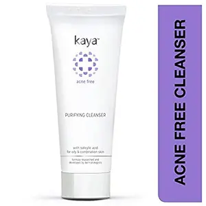 Kaya Acne Free Purifying Cleanser | Salicylic Acid Face Wash | Reduces Acne & Pimples | For Pimple Prone Skin | Suitable For Oily & Combination Skin | 100ml