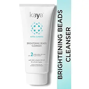 Kaya Brightening Beads Cleanser | With AHA Niacinamide Vitamin E | Daily Use Exfoliating & Brightening Face Wash | Hydrating Cleanser | All Skin Types | 100ml