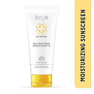 Kaya Daily Moisturizing Sunscreen SPF30 | 5 Star Boots Rating | UV Protection | Hydrates Skin | Lightweight | Non Sticky | All Skin Types | 75ml
