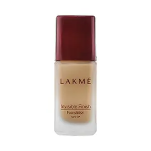 Lakme Invisible Finish SPF 8 Liquid Foundation Shade 02 Ultra Light Water Based Face Makeup for Glowing Skin - Full Coverage Natural Finish 25 ml