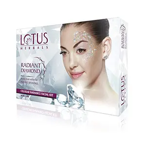 Lotus Herbals Radiant Diamond Cellular Radiance 1 Facial Kit | With Diamon Dust & Cinnamon | For All Skin Types | 37g