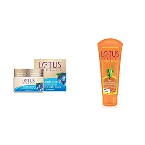 Lotus Herbal Nutranite Skin Renewal Nutritive Night Cream | 50g And Lotus Herbals Safe Sun 3-In-1 Matte Look Daily Sunblock SPF-40 50g