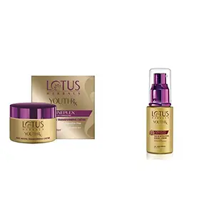 Lotus Herbals Youth Rx Anti-aging Skin Care Range â Lotus Herbals Youth Rx Anti-Aging Transforming Cream â SPF 25 PA +++- 50g And Lotus Herbals YouthRx Youth Activating Serum + Creme 30ml