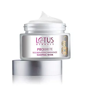 Lotus Herbals Probrite Illuminating Radiance Sleeping Mask | Detoxifies & Hydrates Skin | Preservative Free | For All Skin Types | 50g