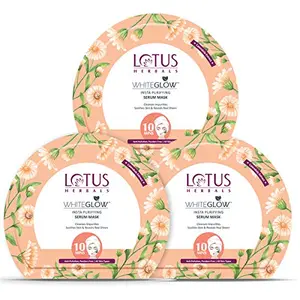 Lotus Herbals Whiteglow Insta Purifying Serum Sheet Mask 20 g (Pack of 3)