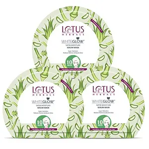 Lotus Herbals White Glow Satin Moisture Serum Sheet Mask 20 g (Pack of 3)