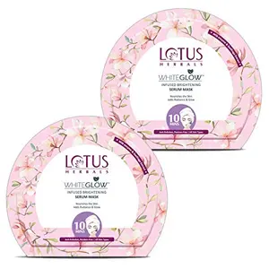 Lotus Herbals White Glow Infused Brightening Serum Sheet Mask 20 g (Pack of 2)