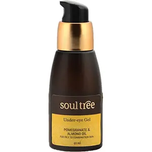 SoulTree Under Eye Gel With Pomegranate & Almond Oil - Reduces Under-Eye Dark Circles & Puffiness - For Oily To Combination Skin 40ml