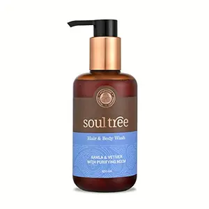 SoulTree Hair and Body Wash Gel - Aamla & Vetiver With Purifying Neem - 250ml