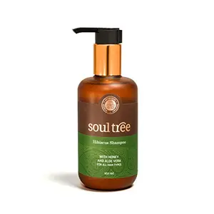 SoulTree Hibiscus Shampoo with Honey & Aloe Vera - Prevents Dryness & Hair Breakage Cleanses & Hydrates at the same time SLS/SLES Free - All Hair Types 250 ml