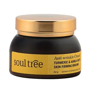 SoulTree Anti-Wrinkle Cream With Turmeric Aamla & Skin Firming Brahmi No Paraben or SLS/SLES 60g