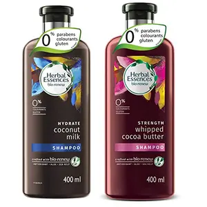 Herbal Essences Bio:renew Coconut Milk Shampoo 400ml & bio:renew Whipped Cocoa Butter Shampoo 400ml Combo