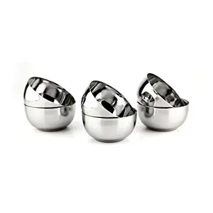Coconut Stainless Steel Vegetable Bowls/Serving Bowls/Steel Bowls - Set of 6 Pieces - 3.25 inches - Capacity -Each 180ML