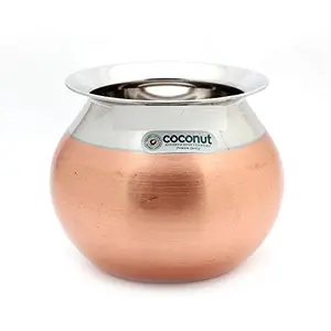 Coconut Stainless Steel Copper Bottom Balloon/Cookware/Container/Tope- 1 Unit (Capacity - 1.5 Litre)