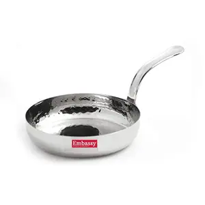 Embassy Stainless Steel Lilliput Hammered Fry Pan/Cook and Serve Size 2 500 ml 15.7 cms