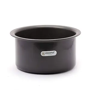 Coconut Hard Anodised Tope/Cook Pot - 1 Unit - Capacity - 1.5 Litre (Dimension - 18Cms) Gas Stove & Induction Base Top Compatible Black