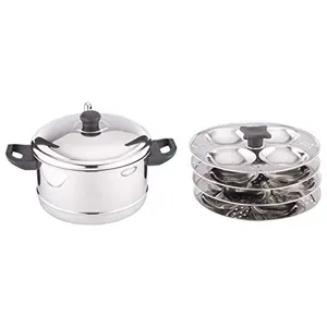 Coconut Stainless Steel Idly Cooker 4-Piece Silver