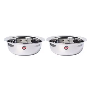 Embassy Stainless Steel Eco Bowl Pack of 2 Size 3 1700 ml/Bowl