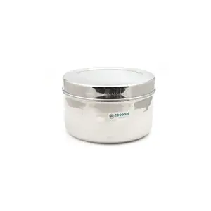Coconut Hammered Stainless Steel Container/Storage Box/Deep Betha Dabba/Grocery Box - 1 Qty (4000 ML)