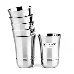 Coconut Stainless Steel Glass Set of 6 - Capacity - 320ML Each Glass