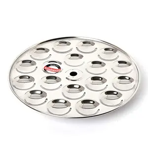 Embassy Stainless Steel Special Mini Idli Plate Without Stand (Thick Gauge) 19.4 cms 1-Piece 18 Idlis/Plate