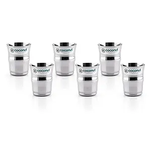Coconut Stainless Steel Mini Glasses Ideal for Tea/Coffee - Set of 6 - Capacity - 180 Each Glass